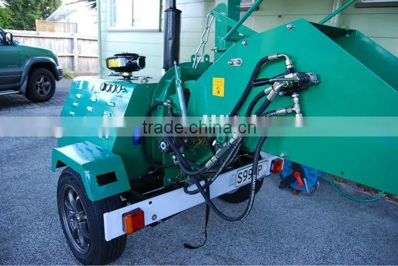 Trailer mounted wood chipper, ATV wood shredder, 40HP diesel engine
