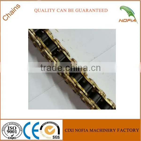 Industrial gold colored copper plating 428H 520H transmission motorcycle chain