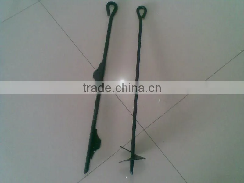 galvanized or PVC coated carbon steel earth pole anchor