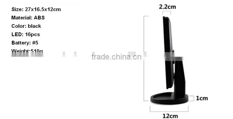 LED Desktop Mirror with Stand