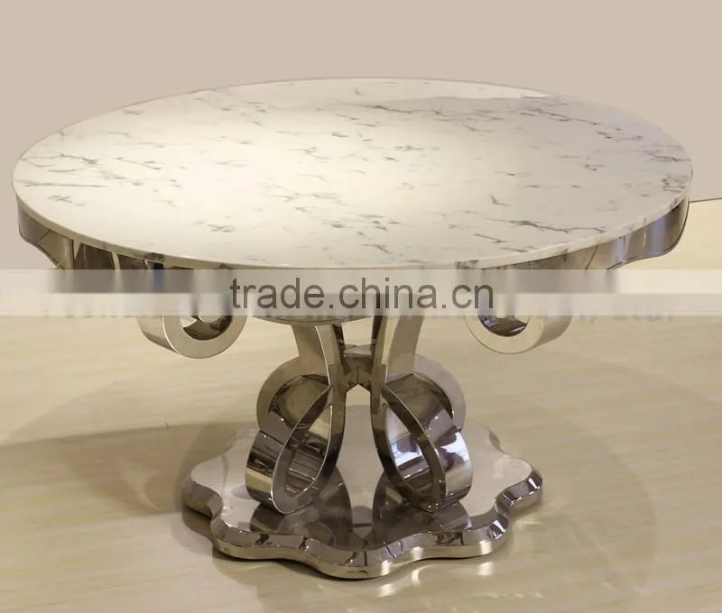 Foshan furniture market round dining table marble from india stainless tables furniture
