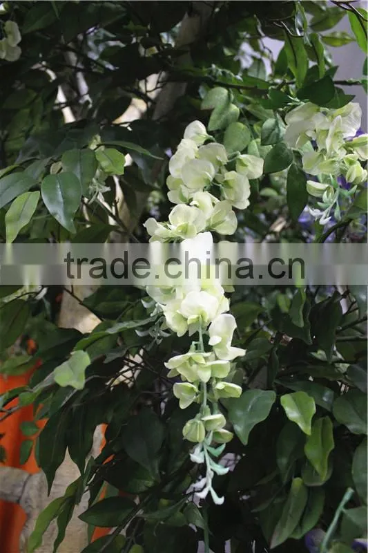 Home garden deco 50cm to 400 cm hight artificial white mix purple large Chinese wistaria EDHS1501 1605