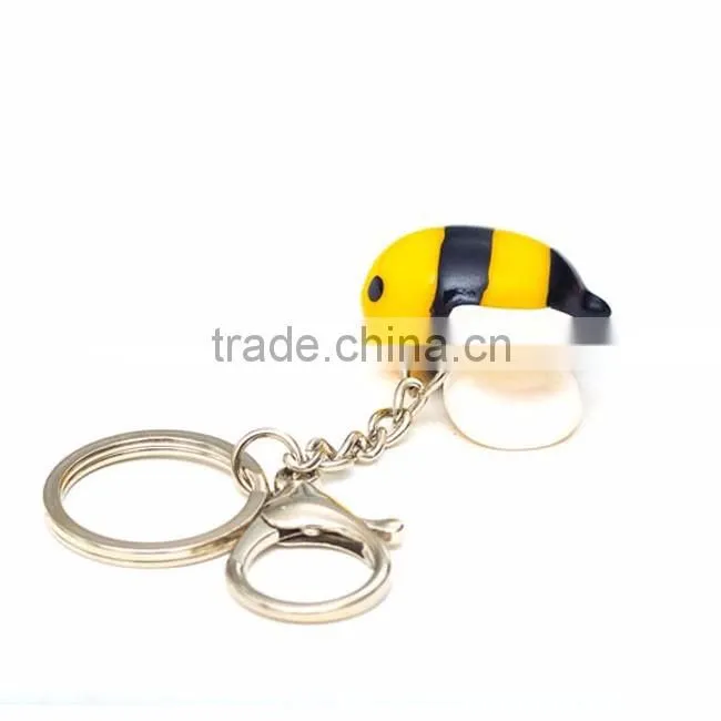 Custom bee cartoon key chain holder/keyholder