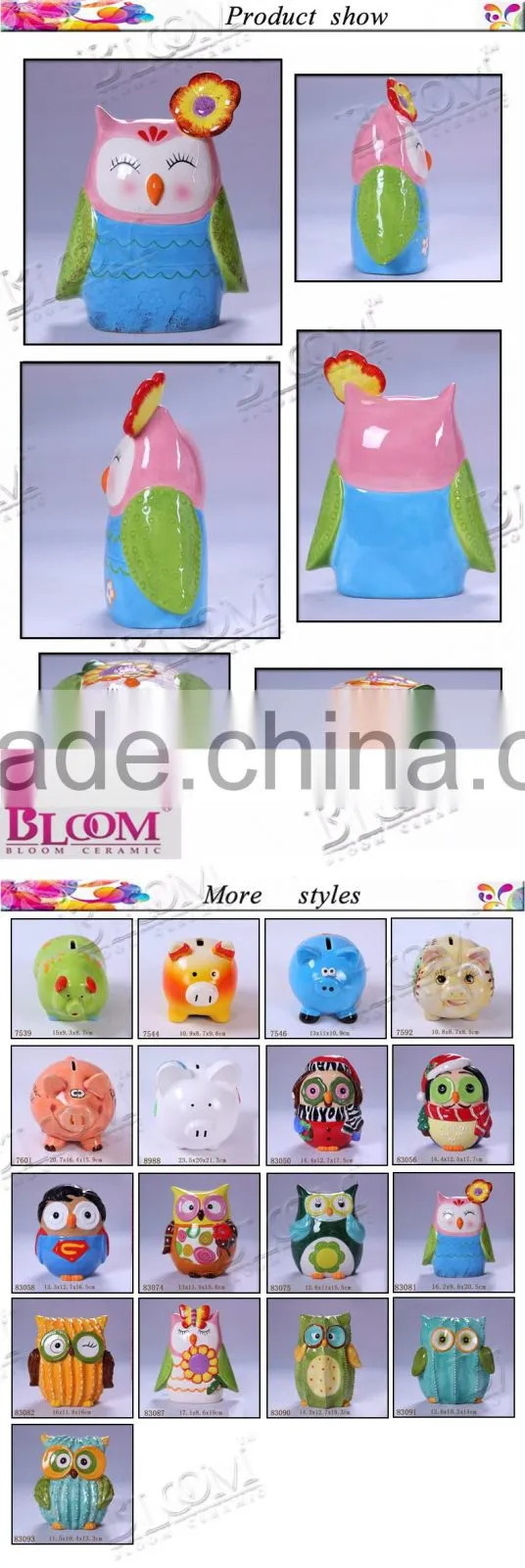beautiful decoration cutomized ceramic money box
