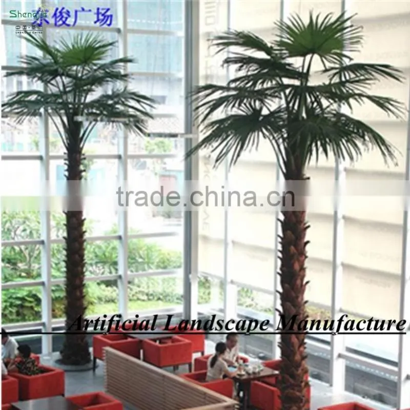 Artificial palm tree outdoordoor decorative green fiberglass date palm tree