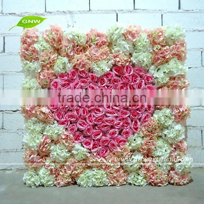 GNW FLW1601001new hot sale rose hydrangea orchid Artificial flower wall wedding backdrop