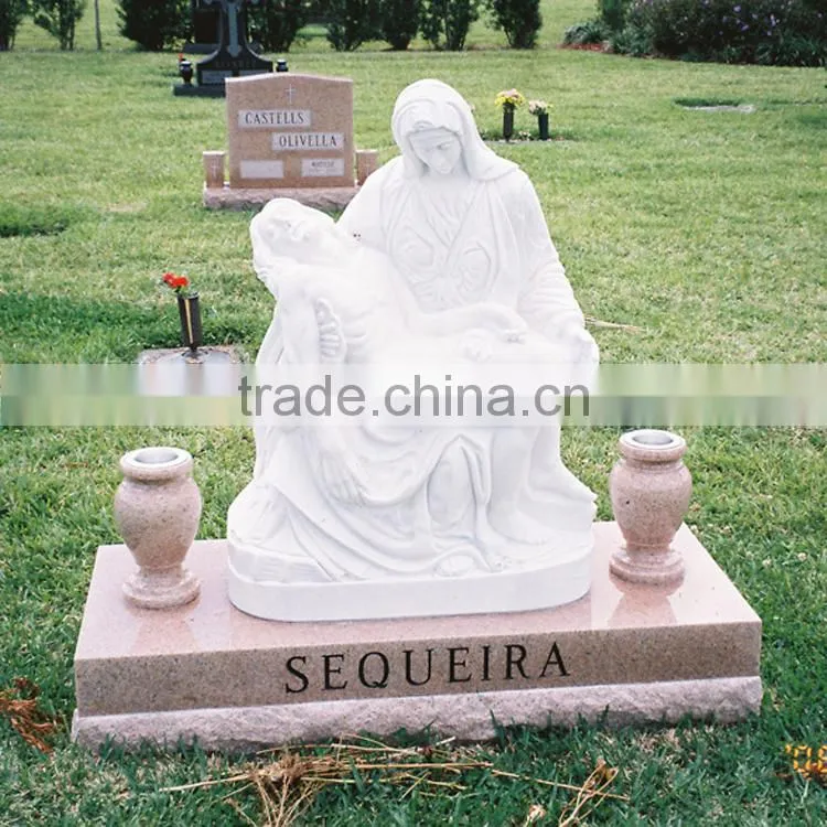 wholesale outdoor decoration stone craving marble vases for cemetery