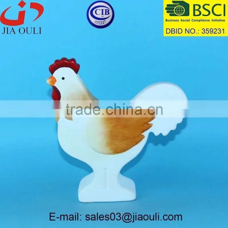 BSCI Audit factory Beautiful EASTER decorations ceramic rooster figurines