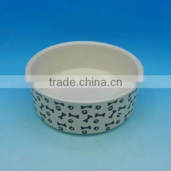 Bone printing dog ceramic bowl