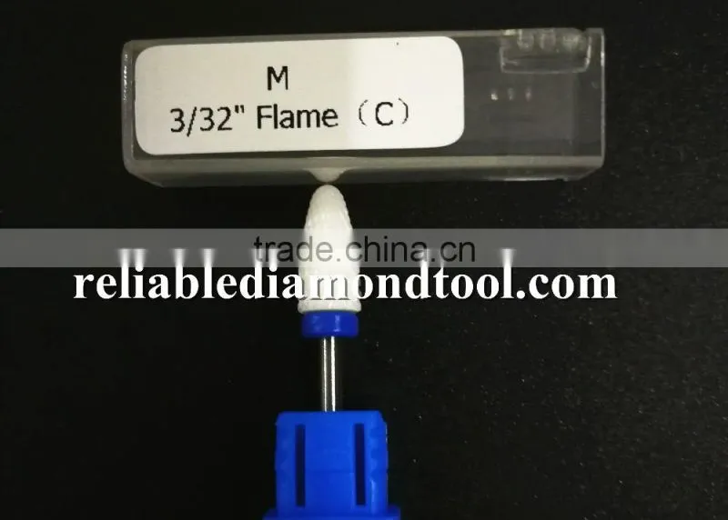 Shank Diameter 2.3mm Fine Type FCeramic Burr For Nail 1 Piece Huaxing Flame Head Huaxing Head Diameter