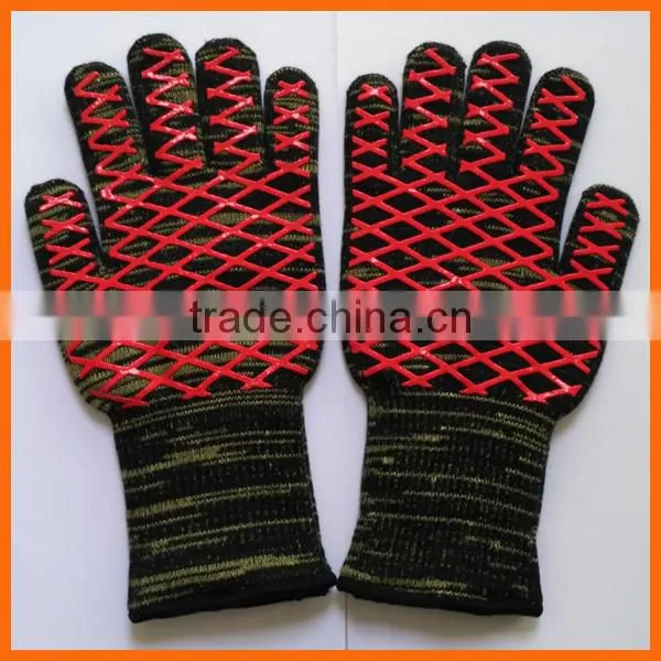 Anti Cut Extreme Heat Resistant BBQ Gloves 932F Silicone BBQ Grill Cooking Gloves Oven Mitts
