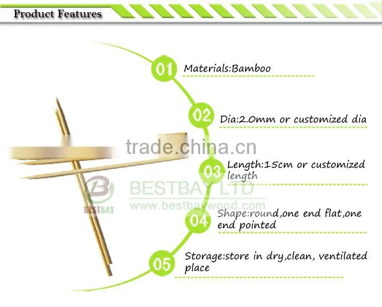 Natural Round Bamboo Skewers/bamboo Skewer In Bag/ Bamboo Bbq Skewer wholesales