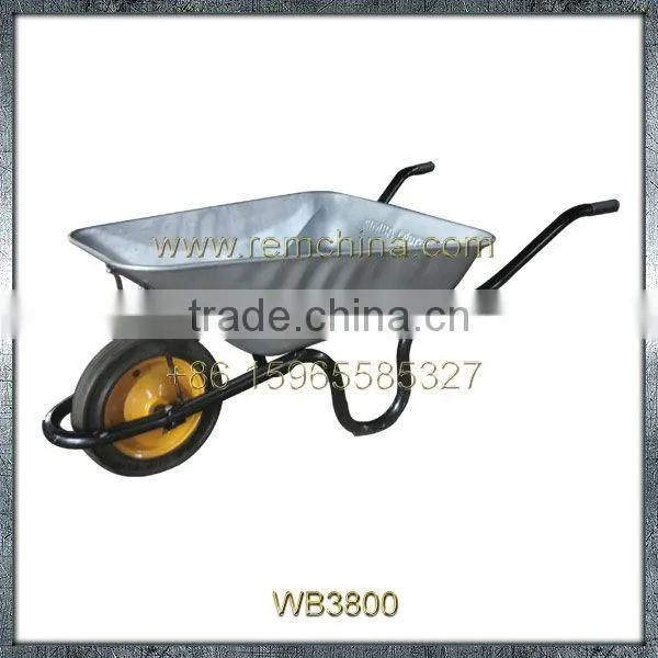 Galvanized Steel Tray WheelBarrow WB3800 South africa tanzania agriculture tools 13" solid wheel