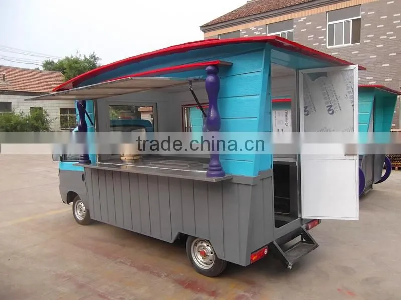 2015 hot selling mobile fast food truck for sale with lowest price, driven by electricity