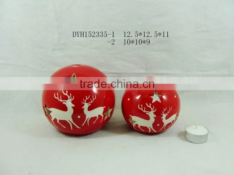 Round Ceramic Candle Holders Chirstmas decorations
