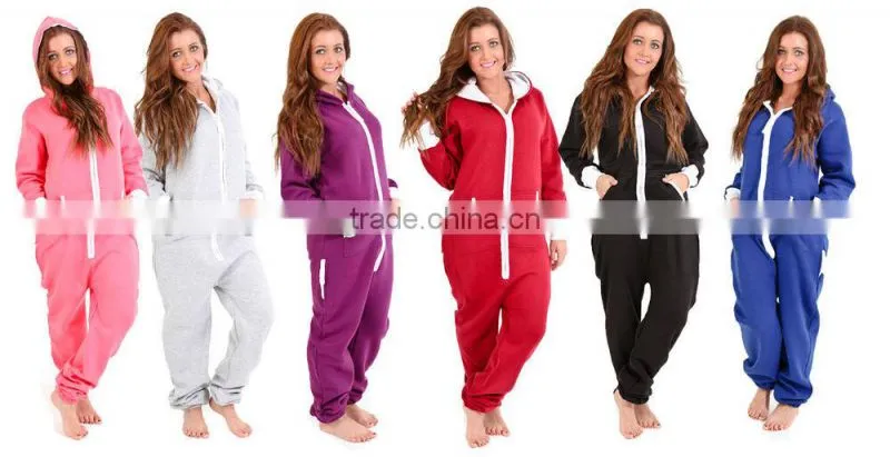 Women's Ladies Sleeping Suit Hoody Hoodie One Piece Tracksuit