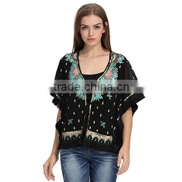 Latest fashion custom women bomber flower jacket