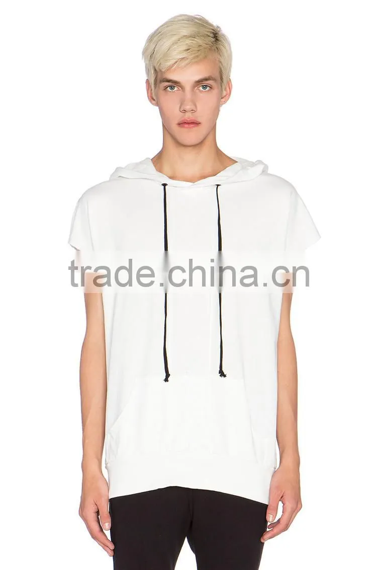 2014 fashion cotton men plain t-shirt with hood t shirts for men