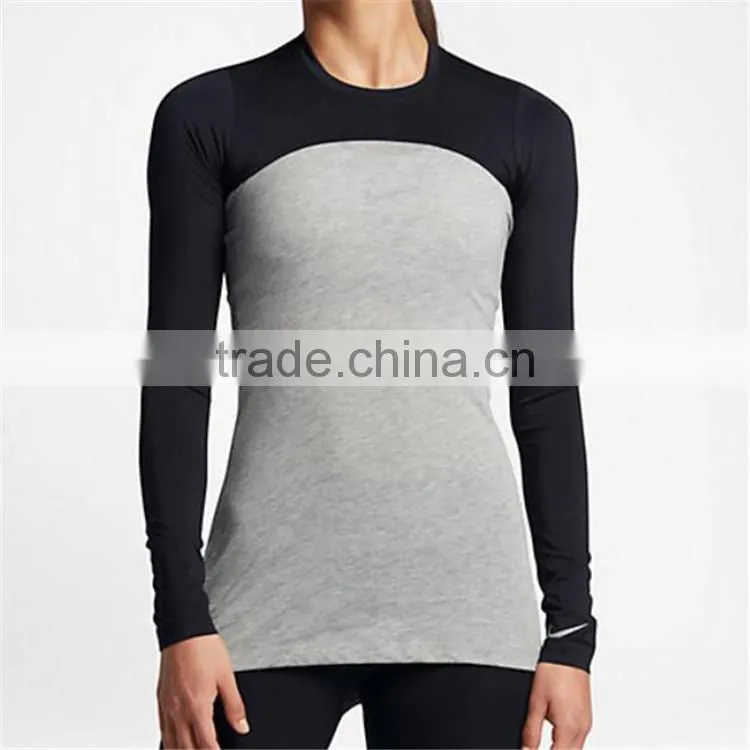 Women fashion style shirts hot sale long sleeve sport t-shirt