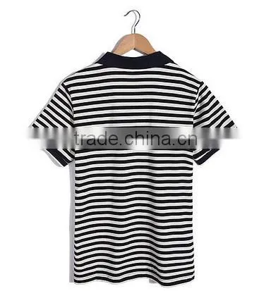 Selling Best Summer Design Men's Red Stripe Polo Shirt OEM Support