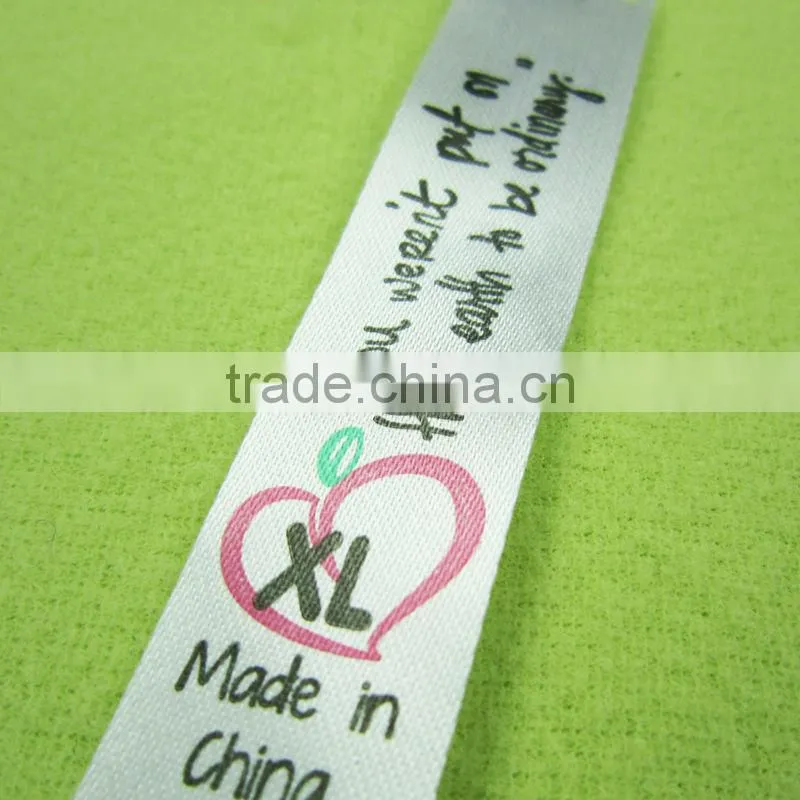 printed satin labels