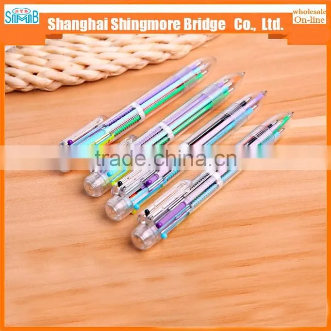 alibaba china hot sales cheap price plastic muti-function six color ballpoint pen
