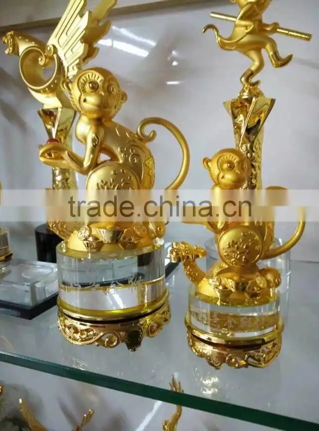 High Quality Beautiful Gold plated MONKEY TROPHY FOR BUSINESS GIFT