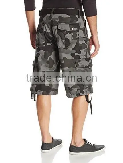 Men's All-Season Belted Ripstop Short pants camo garment factory wholesale