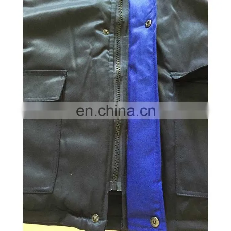 Cold winter jacket wirh safety workwear for cold room