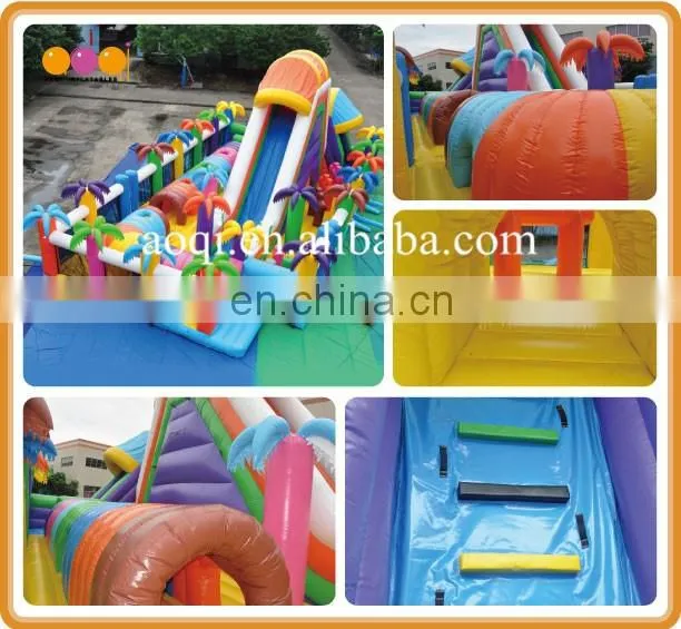 AOQI beautiful coco play school inflatable city playground garden game giant inflatable fun city for sale