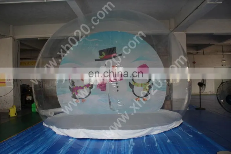 Custom christmas decorations giant inflatable human size snow globe with the frame