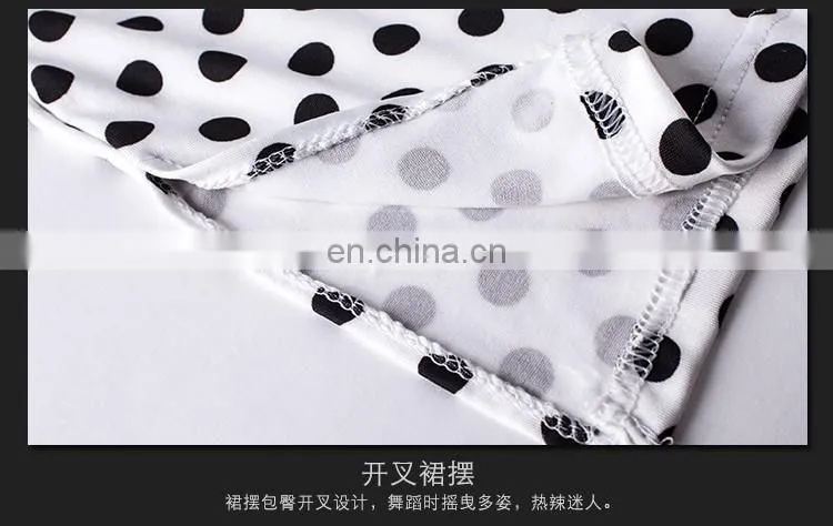 T-5112 Sexy slim black and white round dot women belly dance skirt