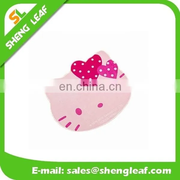 Custom hello kitty logo promotion nature rubber mouse pad
