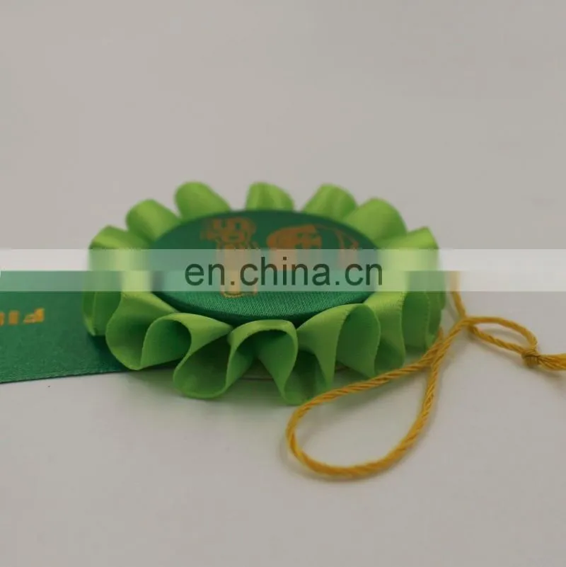 wholesale handmade round woved satin award ribbon rosette for festival celebration