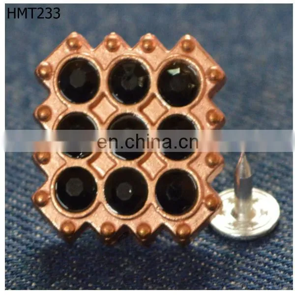 square shape diamond jeans button