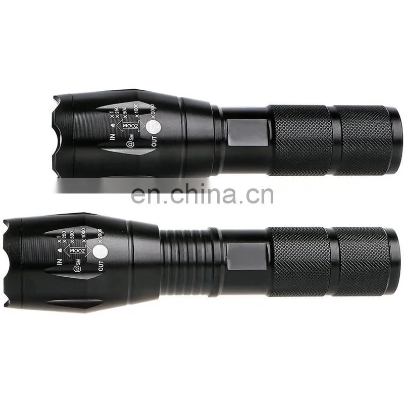 Factory Store Price XML T6 Adjustable Zoom 500m Bright LED 10W Aluminum Hunt Flashlight