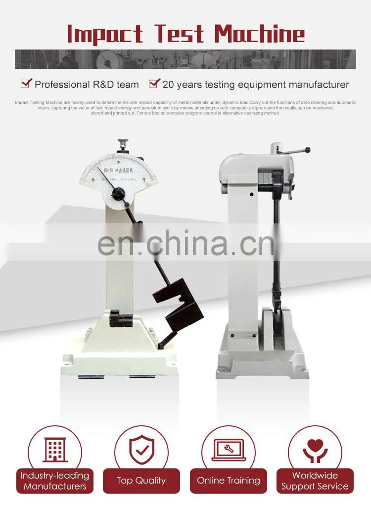 300J 150J Pendulum Impact Testing Machine Manual Charpy Impact Tester