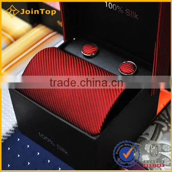 New Design wholesale 100% silk necktie sets Custom Gift Box Set