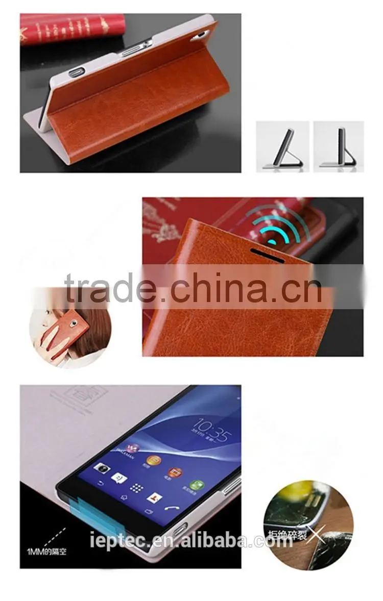MOFi PU Leather Flip Case Cover for Sony Xperia Z2, L50t, L50u, Mobile Phone Case