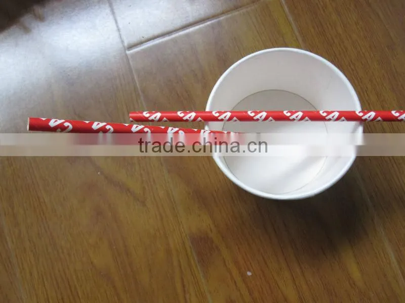 2014 Striped with LOGO print paper straws