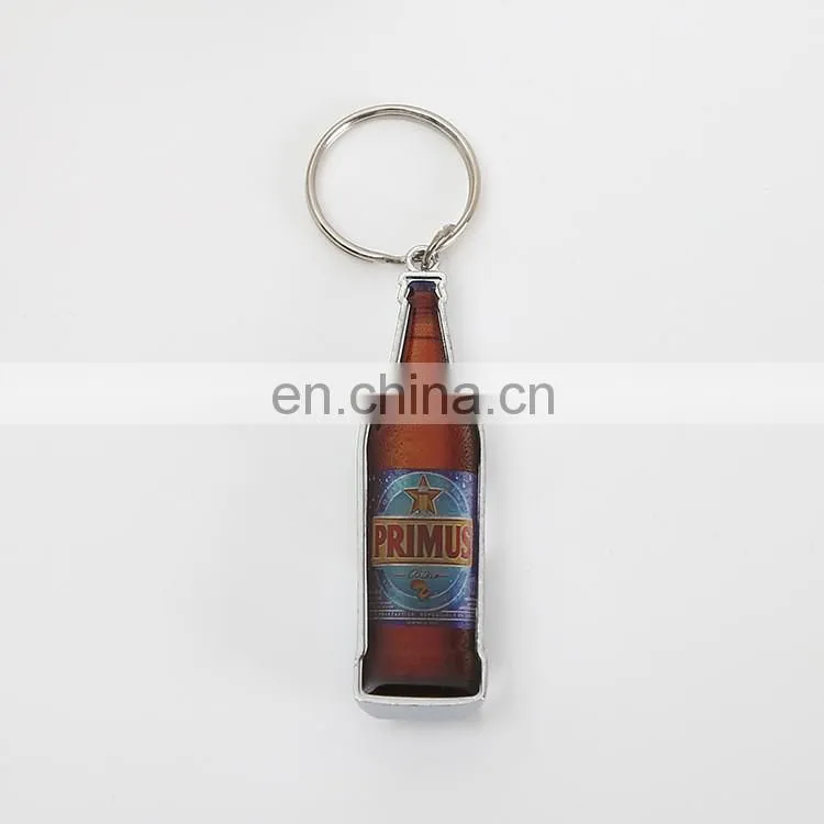 Customization Epoxy Metal Beer Bottle Opener with Keychain
