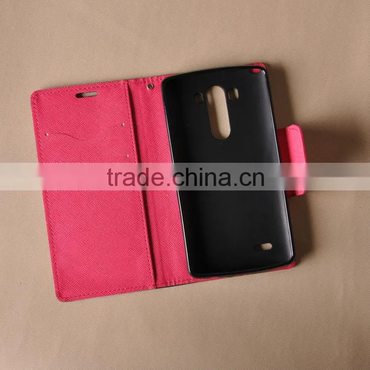 new design unique TPU+Leather cell phone cover case with card slot for LG G3