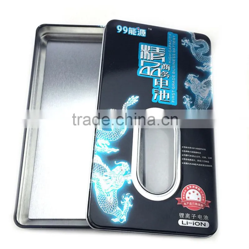 2014 new business battery tin cans with oval window
