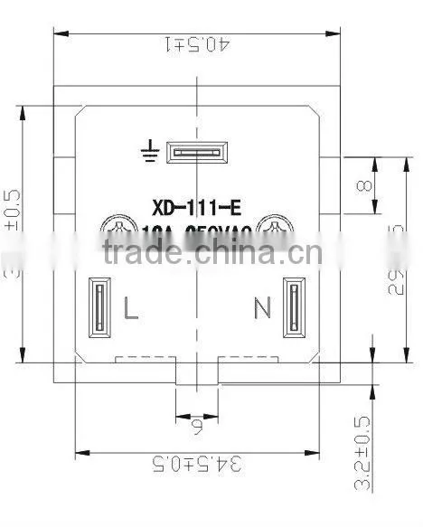10A 250V AC universal wall socket