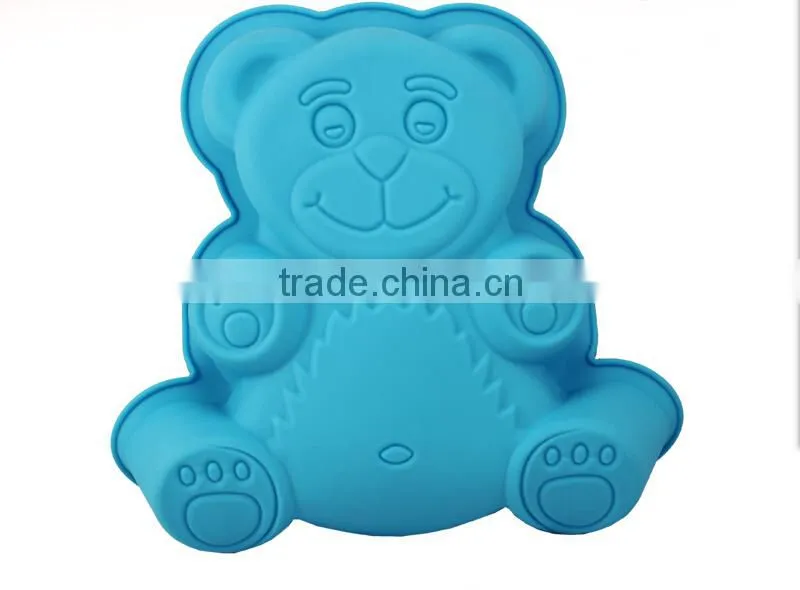YangJiang factory manufature hot sale Fation Design bear shaped Silicone Cake Mold