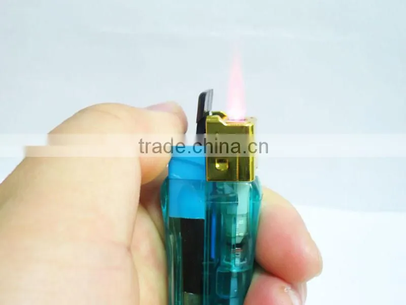 Five transparent colors refillable electric cigarette lighter