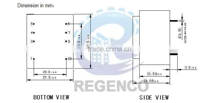 Encapsulated Transformers EI30/12.5, 1.8 VA