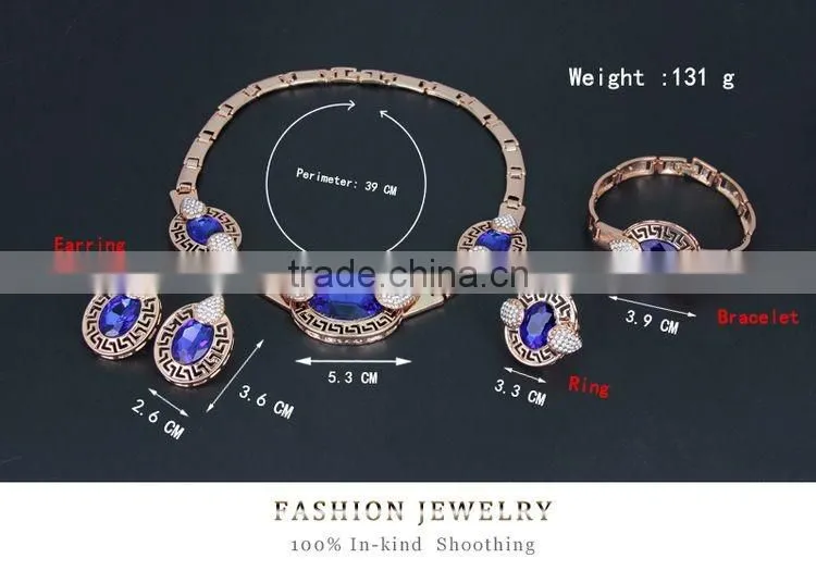 2016 New 18K Arabic Style Wedding Jewelry Set Bridal Dubai Gold Plated Jewelry Sets