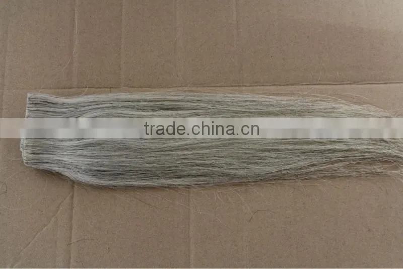 pu sikn human hair extension virgin grey hair extension