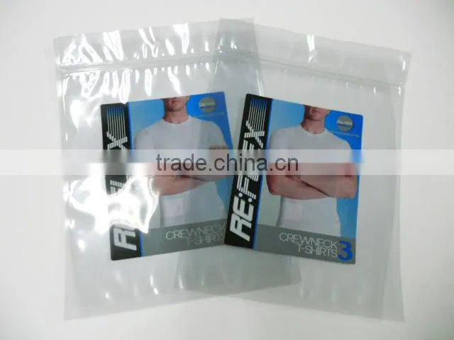 Wholesale Transparent T-shirt Packaging Plastic Bag With Zip Lock For Underwear